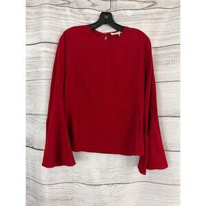 NWT Frame Red Flutter Sleeve Long Sleeve Top Size S